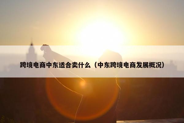 跨境电商中东适合卖什么（中东跨境电商发展概况）