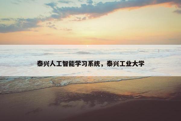 泰兴人工智能学习系统，泰兴工业大学