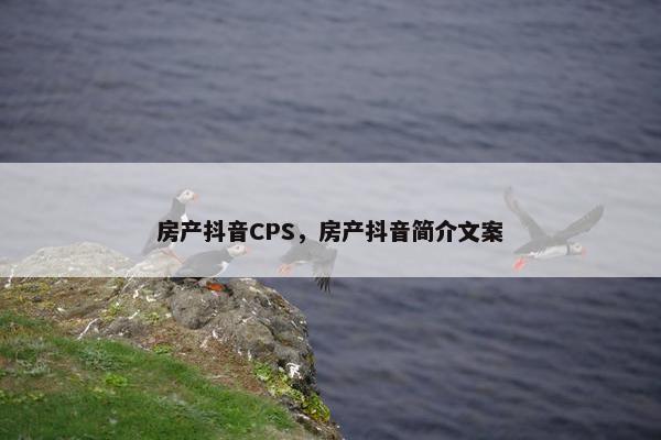 房产抖音CPS，房产抖音简介文案