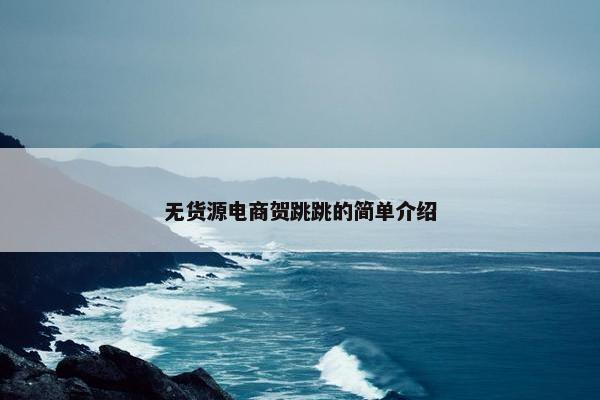 无货源电商贺跳跳的简单介绍