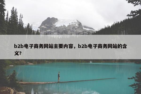b2b电子商务网站主要内容，b2b电子商务网站的含义?