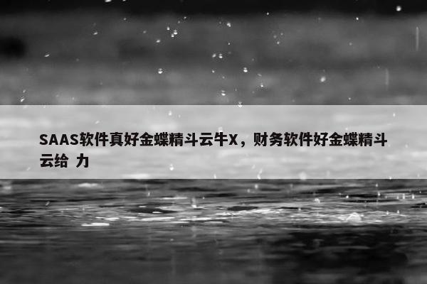 SAAS软件真好金蝶精斗云牛X，财务软件好金蝶精斗云给 力