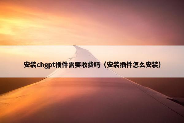 安装chgpt插件需要收费吗（安装插件怎么安装）