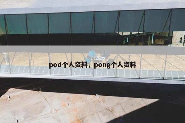 pod个人资料，pong个人资料
