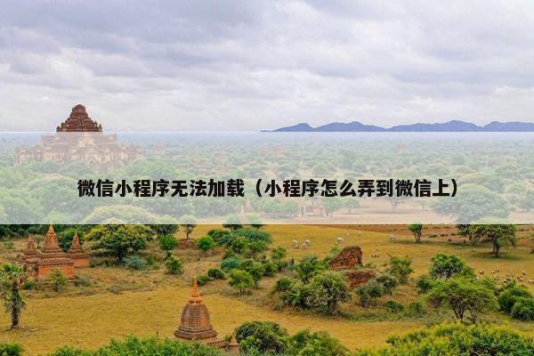 微信小程序无法加载（小程序怎么弄到微信上）
