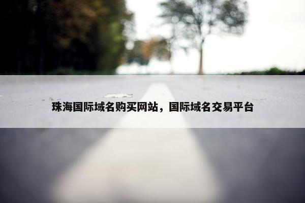 珠海国际域名购买网站，国际域名交易平台
