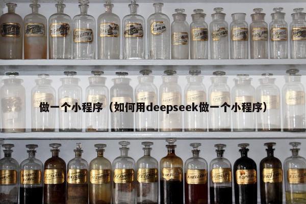 做一个小程序（如何用deepseek做一个小程序）
