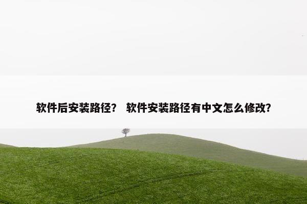软件后安装路径？ 软件安装路径有中文怎么修改？
