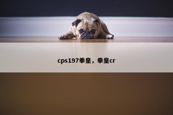 cps197拳皇，拳皇cr