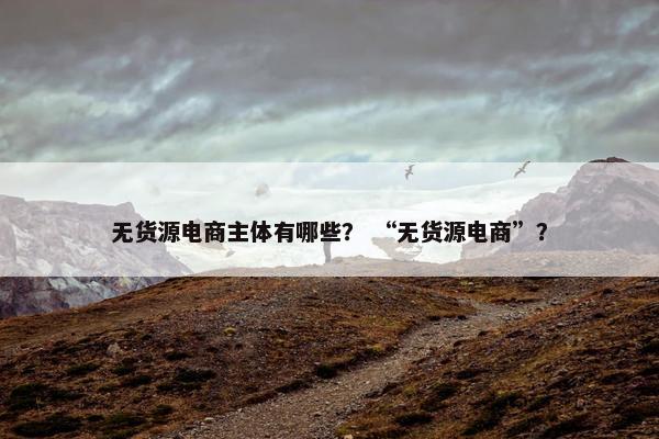 无货源电商主体有哪些？ “无货源电商”？
