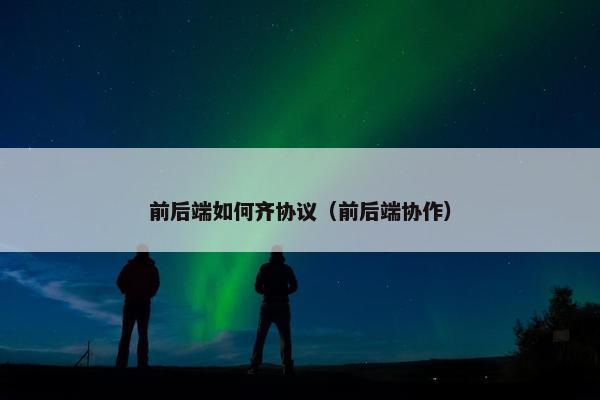 前后端如何齐协议（前后端协作）
