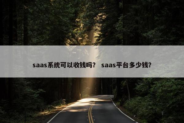 saas系统可以收钱吗？ saas平台多少钱？