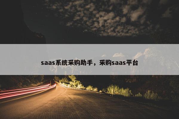 saas系统采购助手，采购saas平台