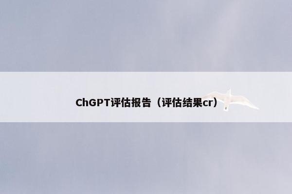 ChGPT评估报告（评估结果cr）