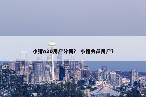 小猪o20用户分佣？ 小猪会员用户？