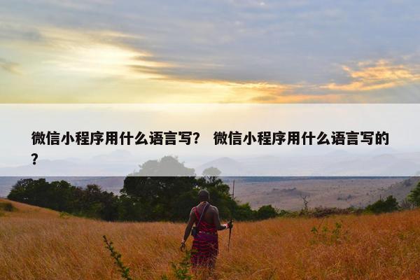 微信小程序用什么语言写？ 微信小程序用什么语言写的？