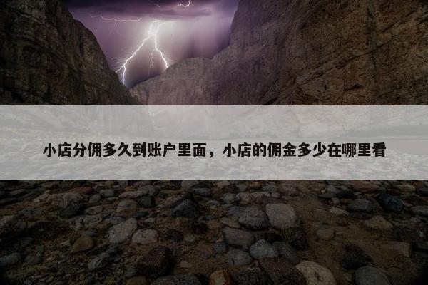 小店分佣多久到账户里面，小店的佣金多少在哪里看