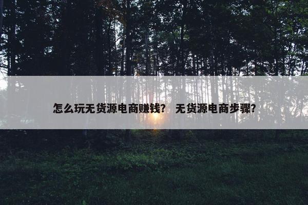 怎么玩无货源电商赚钱？ 无货源电商步骤？