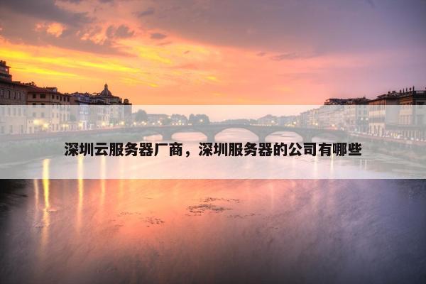 深圳云服务器厂商，深圳服务器的公司有哪些