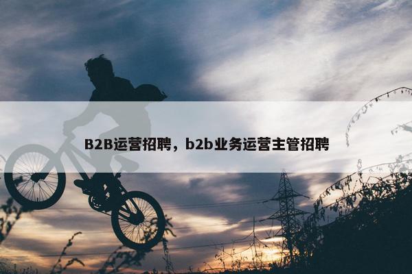 B2B运营招聘，b2b业务运营主管招聘