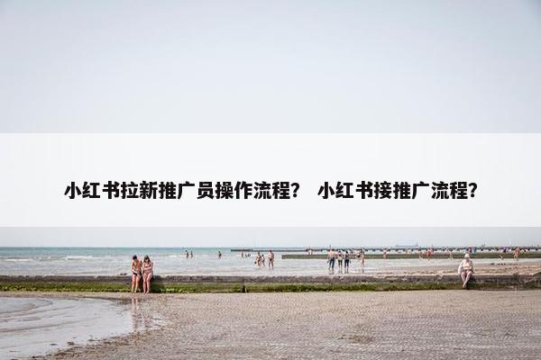 小红书拉新推广员操作流程？ 小红书接推广流程？