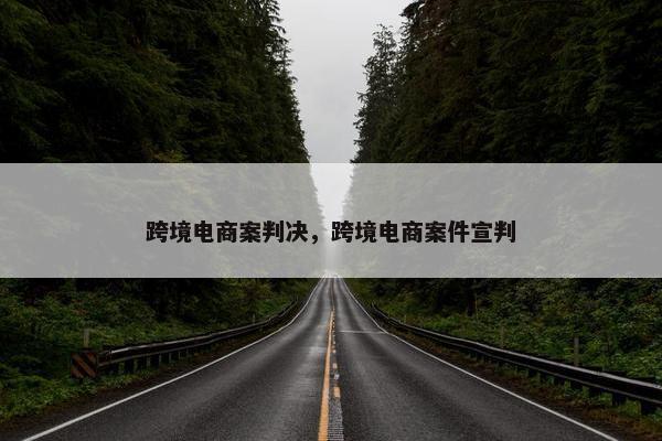 跨境电商案判决，跨境电商案件宣判