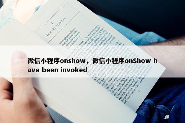 微信小程序onshow，微信小程序onShow have been invoked