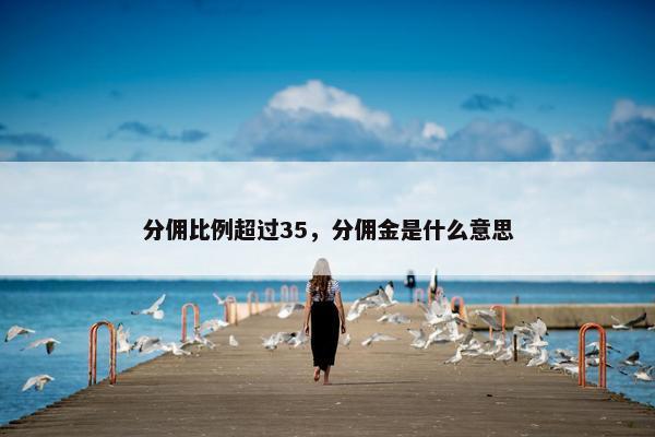 分佣比例超过35，分佣金是什么意思