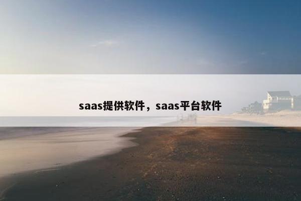 saas提供软件，saas平台软件