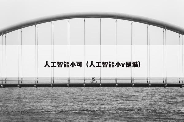 人工智能小可（人工智能小v是谁）