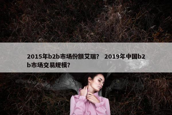 2015年b2b市场份额艾瑞？ 2019年中国b2b市场交易规模？