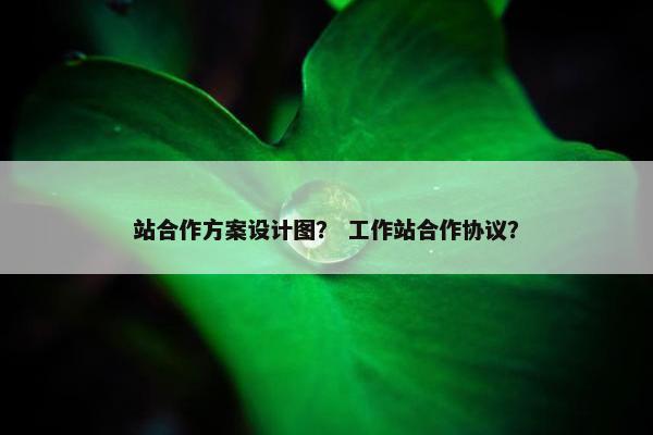 站合作方案设计图？ 工作站合作协议？
