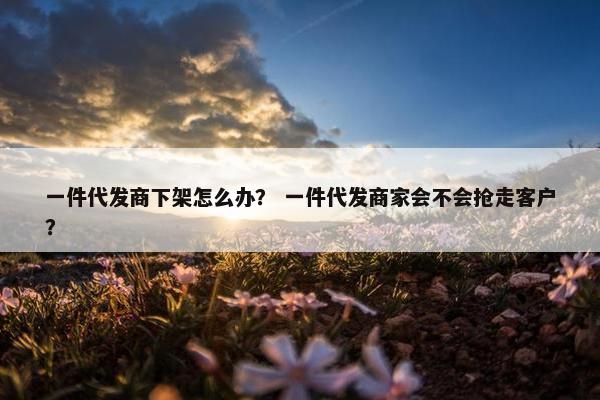 一件代发商下架怎么办？ 一件代发商家会不会抢走客户？