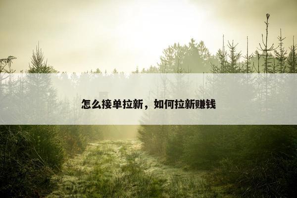 怎么接单拉新，如何拉新赚钱