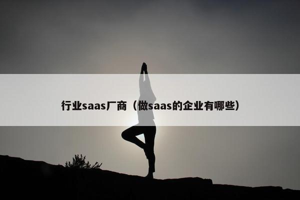行业saas厂商（做saas的企业有哪些）