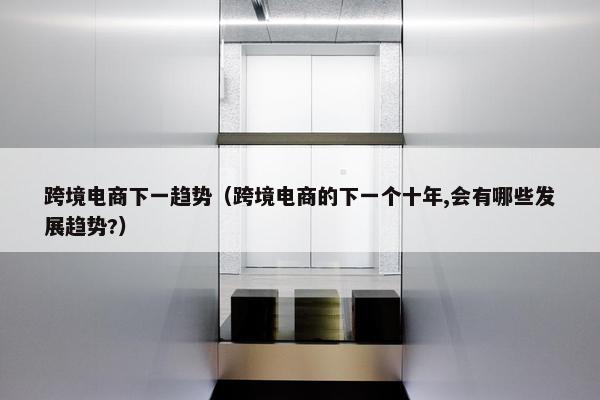跨境电商下一趋势（跨境电商的下一个十年,会有哪些发展趋势?）