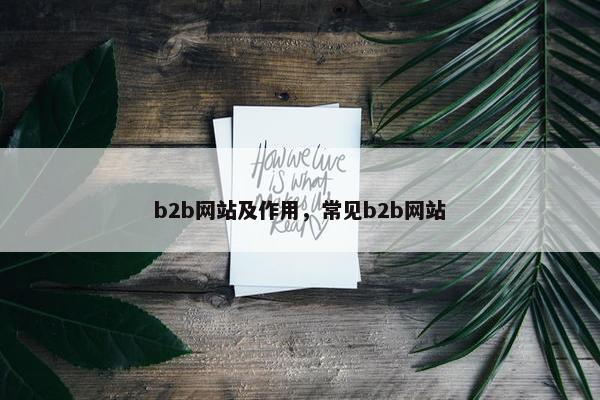 b2b网站及作用，常见b2b网站