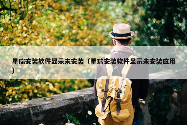 星瑞安装软件显示未安装（星瑞安装软件显示未安装应用）