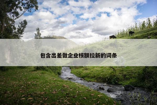 包含出差做企业核额拉新的词条
