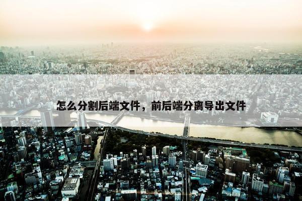 怎么分割后端文件，前后端分离导出文件