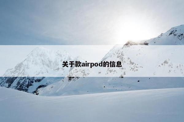 关于款airpod的信息