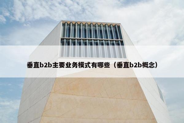 垂直b2b主要业务模式有哪些（垂直b2b概念）