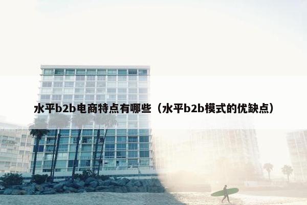 水平b2b电商特点有哪些（水平b2b模式的优缺点）