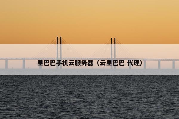 里巴巴手机云服务器（云里巴巴 代理）