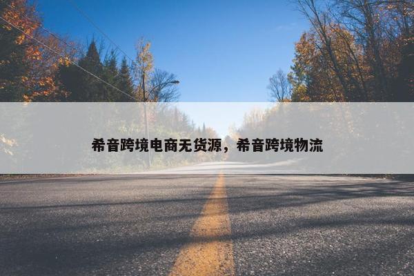 希音跨境电商无货源，希音跨境物流