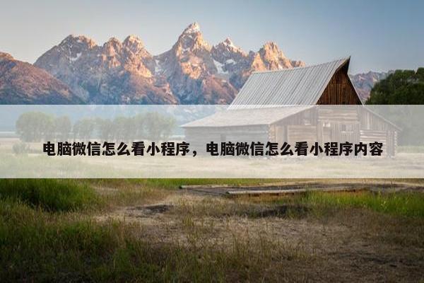 电脑微信怎么看小程序，电脑微信怎么看小程序内容