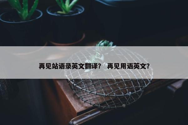 再见站语录英文翻译？ 再见用语英文？