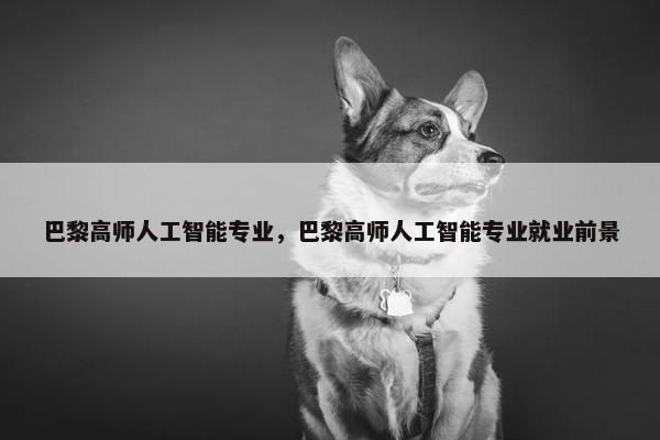巴黎高师人工智能专业，巴黎高师人工智能专业就业前景
