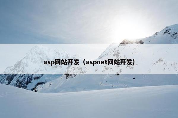 asp网站开发（aspnet网站开发）