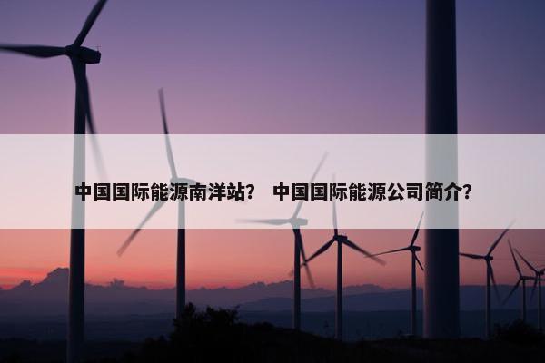 中国国际能源南洋站？ 中国国际能源公司简介？